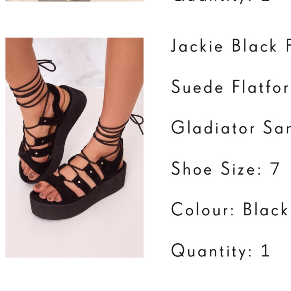 #PrettyLittleThing faux suede gladiator platforms